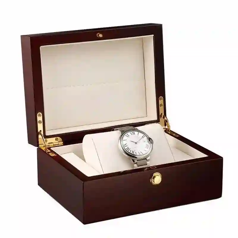 Luxury minimalist watch box with subtle branding